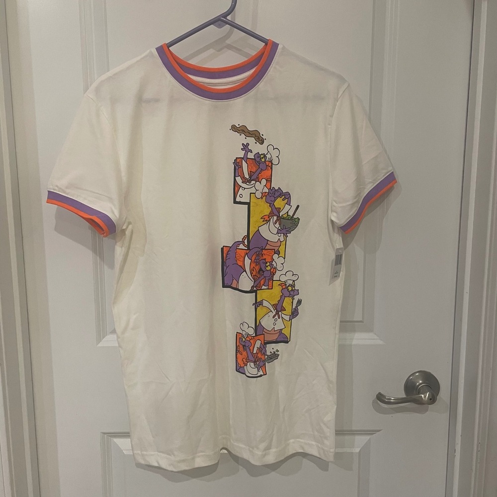 Disney Epcot Food & Wine Festival 2025 Figment Ringer T-Shirt White Mens Medium